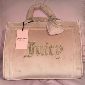 Juicy Couture Pink Diamond Velour Extra Spender Tote Bag NWT